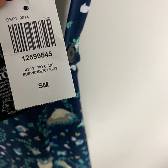 Hot Topic My Neighbor Tortoro Suspender Skirt Womens Small Blue NWT - Picture 7 of 11
